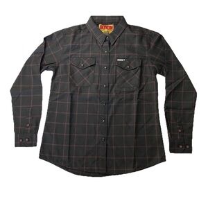 Dixxon Flannel Co Kamimura Black Red Plaid Long Sleeve Pearl Snap Shirt